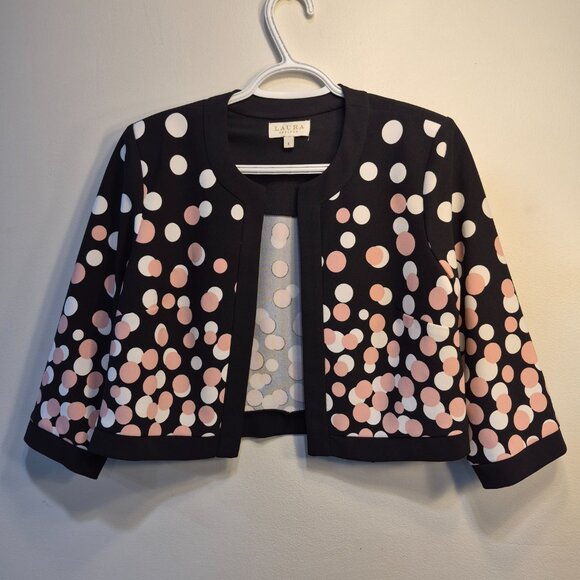 Laura outfit. Black and white sleevlees dress with open front blazer - Picture 5 of 7